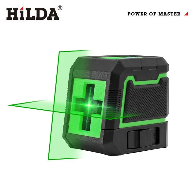 HILDA 2 Lines Laser Level Self-Leveling Horizontal And Vertical Cross Super Powerful Green Laser Beam Line