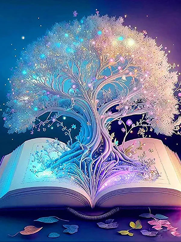 Colorful Trees And The Moon Personality DIY Full Drill Diamond Decorative Painting
