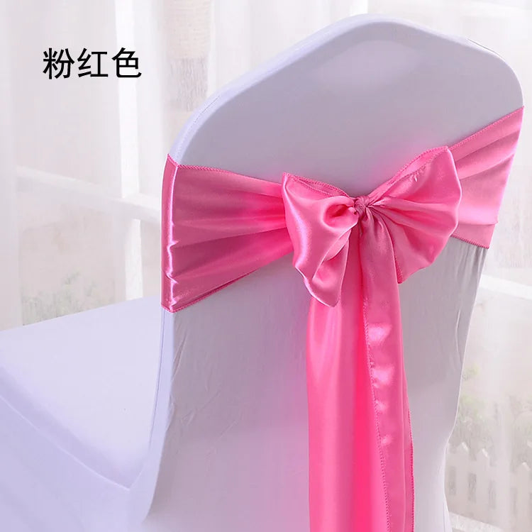 (Pack of 100) 10/ Satin Chair Bow Sashes Wedding Chair Knots Ribbon Butterfly Ties For Party Event Hotel Banquet Home Decoration
