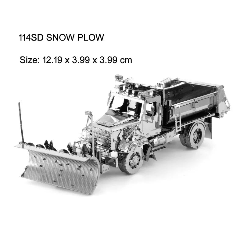 3D Metal Puzzles DIY Assembly Model Engineering Vehicle Long Nose Truck Loader Crane Mixer Car Educational Toys for Children