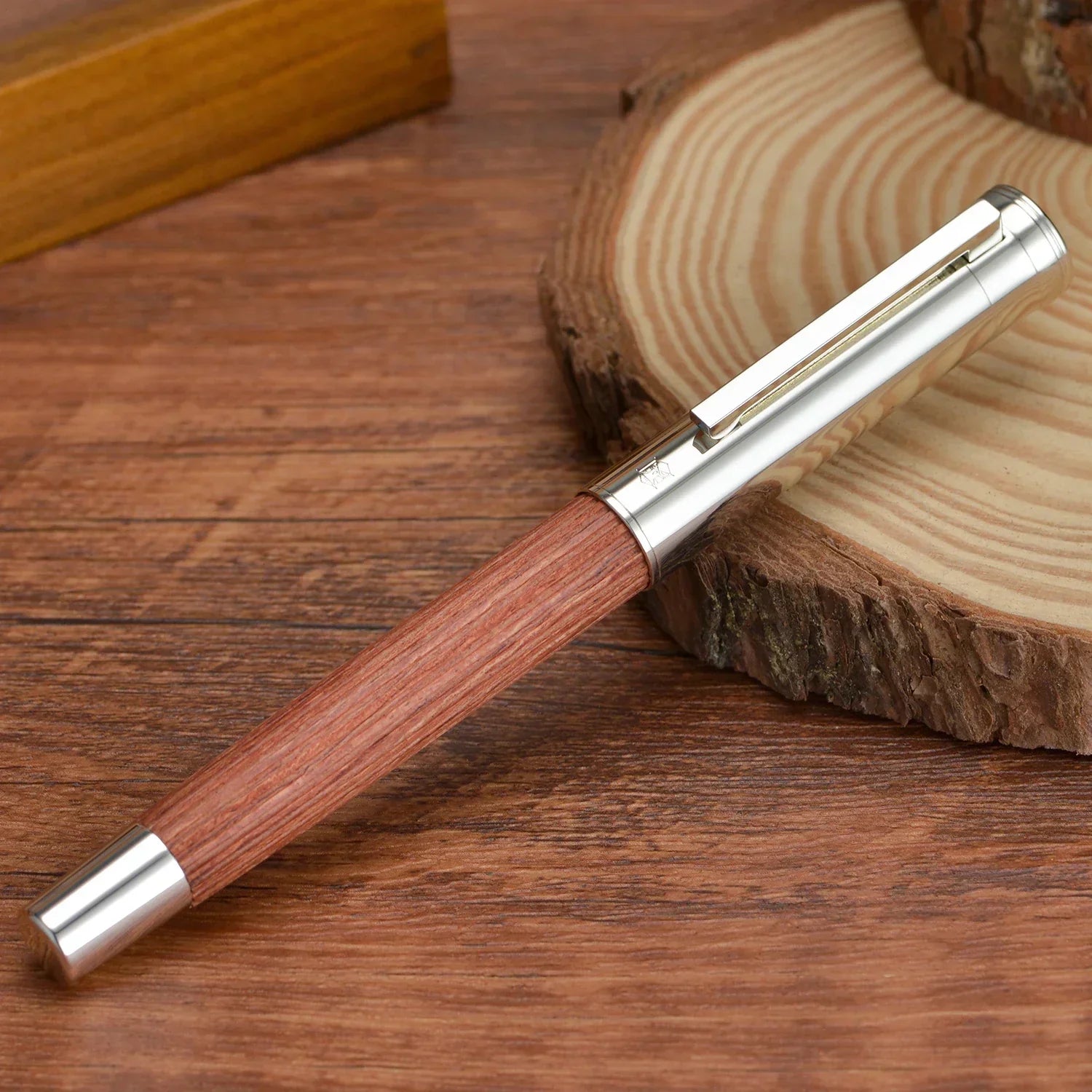 Retro Hongdian 1866 Wood Fountain Pen #35 EF/F Nib Writing Ink PenSchool Office Supplies Gift Pens