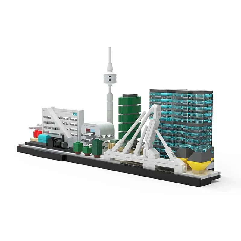 BuildMOC City Skyline Saint Petersburg Rome Washington Rotterdam Architecture Street View House Building Blocks Kids Toys Gift