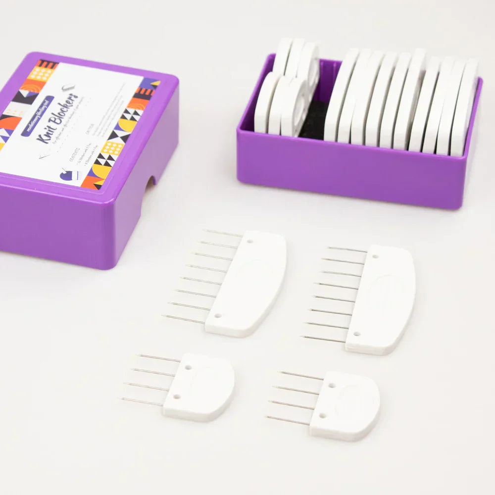 (Pack of 20) Knit Blockers Set Stainless Steel Knitting Blocking Mats and Pins with 2 Different Sizes for DIY Knit Crocheting Supplies