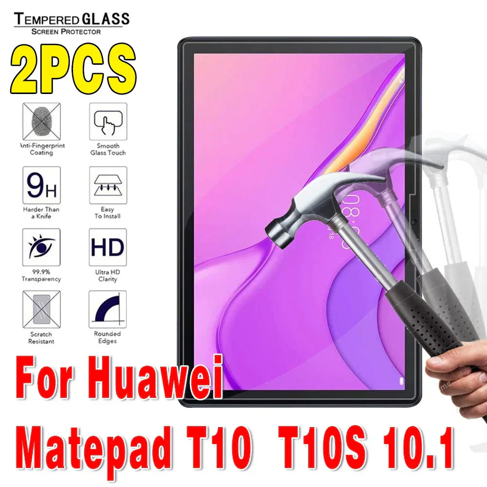 (Pack of 2) Tempered Glass Tablet Screen Protector for Huawei MediaPad 10.4 Pro 10.8 T3 T5 T8 T10 T10S M5 M6