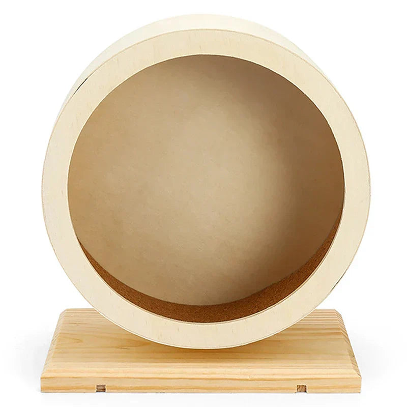 Wooden Running Wheel Training Silent Pet Supplies Gerbil Mice Rotatory Pig Cage Accessory Mute Roller Toy Hamster Wheel Exercise