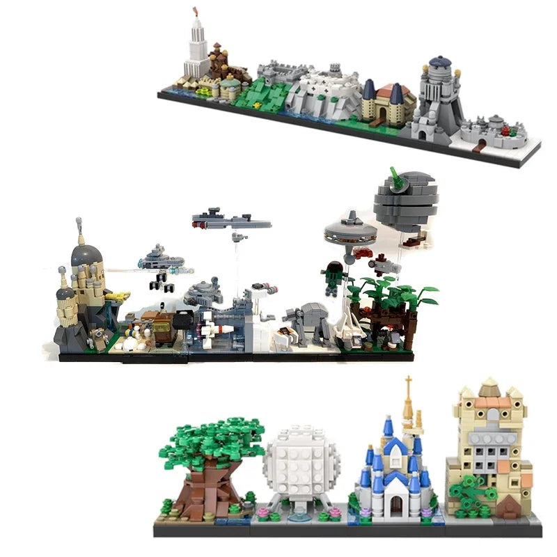 BuildMOC City Skyline Saint Petersburg Rome Washington Rotterdam Architecture Street View House Building Blocks Kids Toys Gift