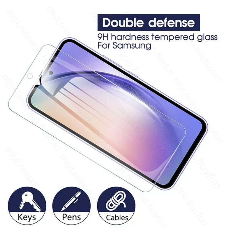 (Pack of 5) tempered glass screen protector film for samsung galaxy a14 a24 a34 a54 5g protective glass samung a04 a04s a04e a 54 34 14