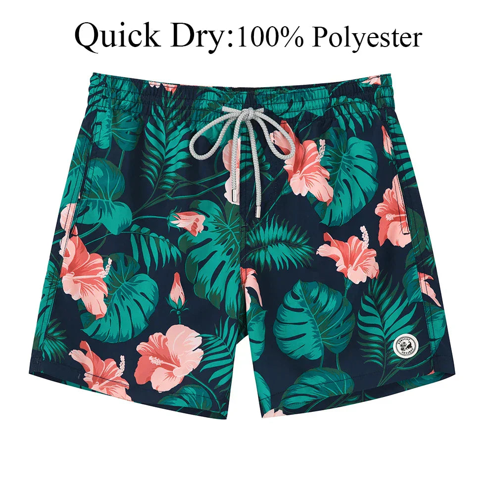 SURFCUZ Mens Swim Shorts Quick Dry Beach Board Shorts with Mesh Lining and Pockets Summer Surfing Swim Trunks Swimwear for Men