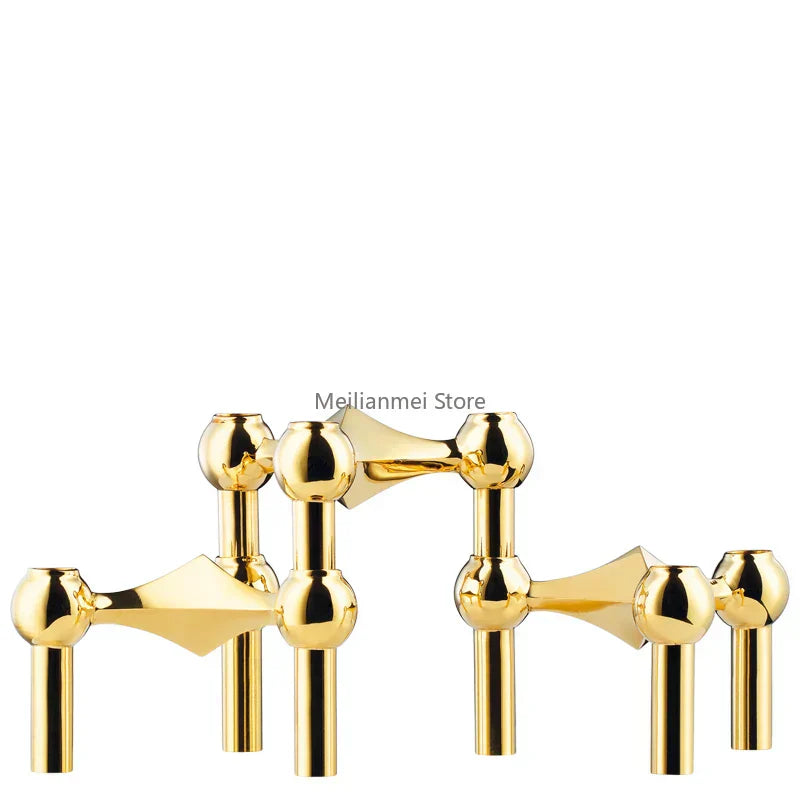 Molecular Structure Metal Candle Holder Nordic Gold Candlestick Centerpiece Living Room Decoration Gift home decore candelabra