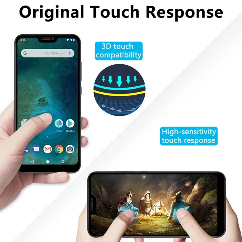 (Pack of 3) Tempered Glass for Xiaomi Mi 8 SE A2 Lite A1 Poco X3 NFC M3 F2 Pro Screen Protector for Xiaomi Mi 10T Pro 10 Lite 9 SE 9T