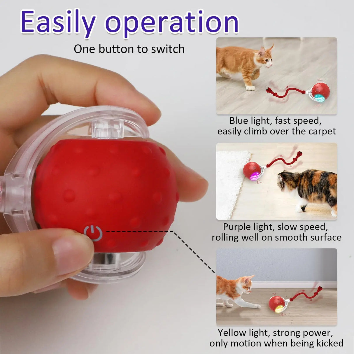 Interactive Bird-Chirping Rolling Cat Toy with Motion Sensor and Teaser Tail