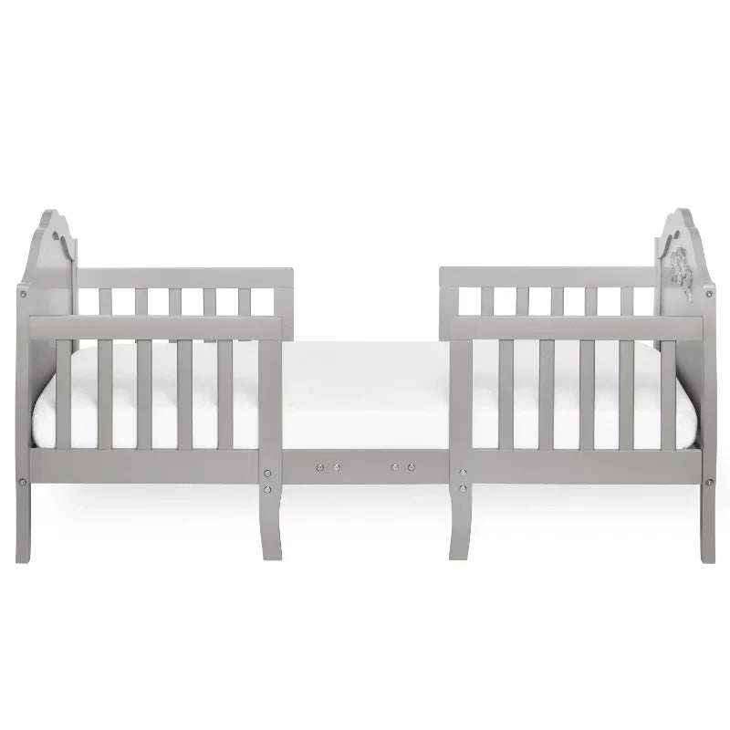 Slumber Baby Rose 3 In 1 Toddler Bed Platinum 53.3” L X 25” W X 25.4” H Kids Bed Frame Children Bed Furniture
