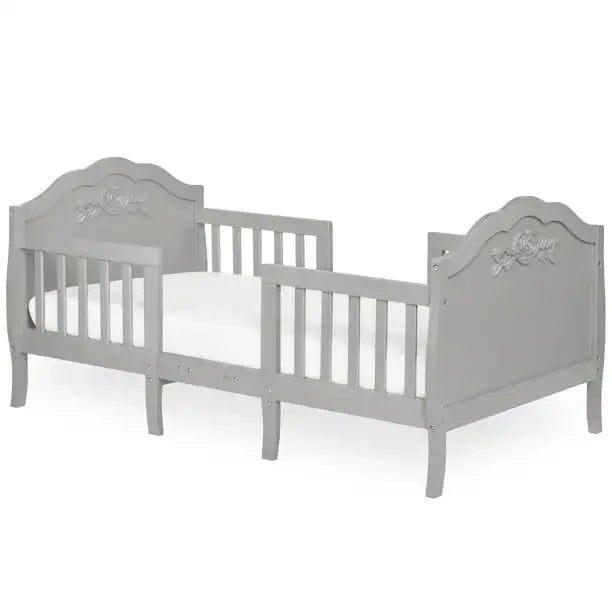 Slumber Baby Rose 3 In 1 Toddler Bed Platinum 53.3” L X 25” W X 25.4” H Kids Bed Frame Children Bed Furniture