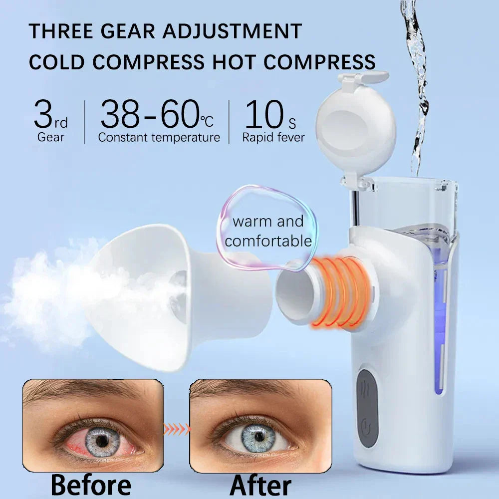 Spray Eye Moistening Instrument Hot Compress Eye Beauty Hydrating Instrument Relieve Eye Fatigue Eye Wash Device Steam Atomizer