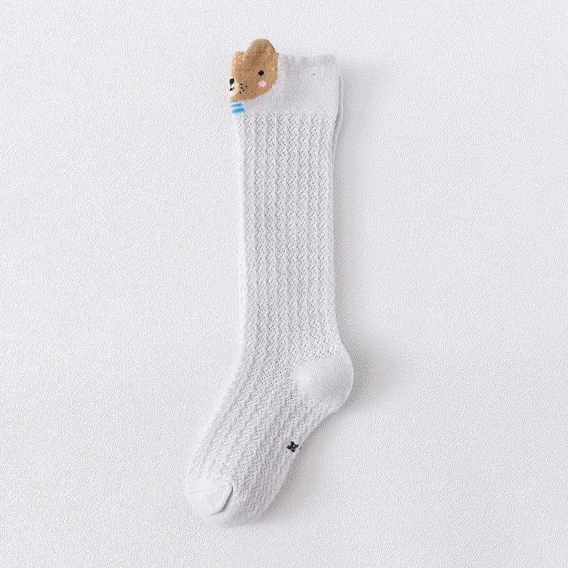 Spring Summer Children Baby Girls Leg Warmer Knee High Socks Cotton Mesh Socks Kid Clothing for Boy Unisex Toddler Cartoon Socks