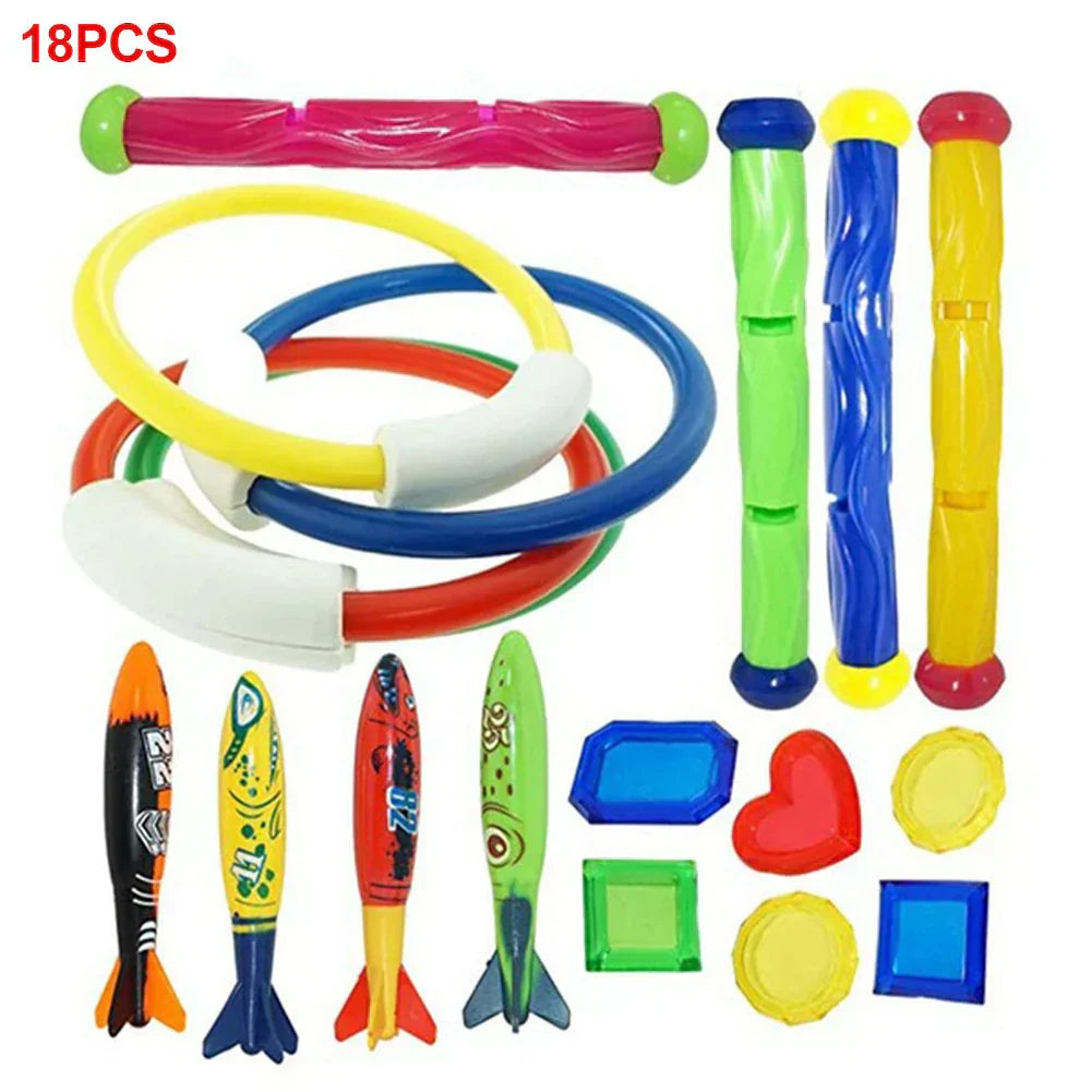 Summer Children Swimming Octopus Pool Diving Toys Set Water Sports Water Play Toys Diving Stick Gem Underwater Grabbing Toys Set