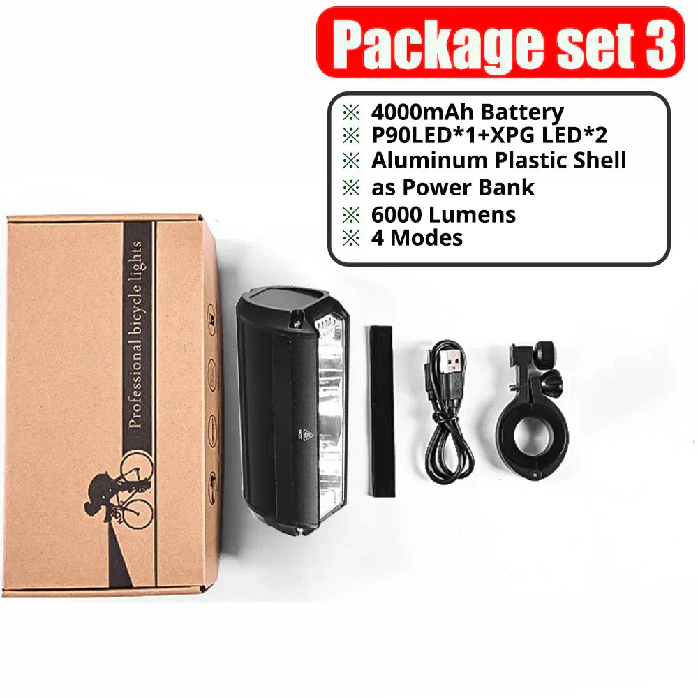 TRLIFE Bicycle Light Front 10000LM Bike Light Waterproof 8000mah 5*P90 Flashlight USB Charging MTB Road Cycling Lamp Accessories