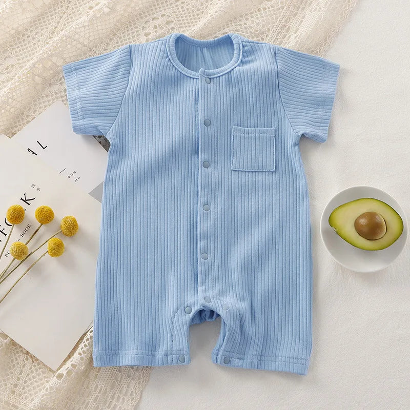 Unisex One-pieces 0 To 24 Months Clothes New born Short Sleeve Romper for Twins Boys Girls Cotton Summer Toddler Bodysuits 2023