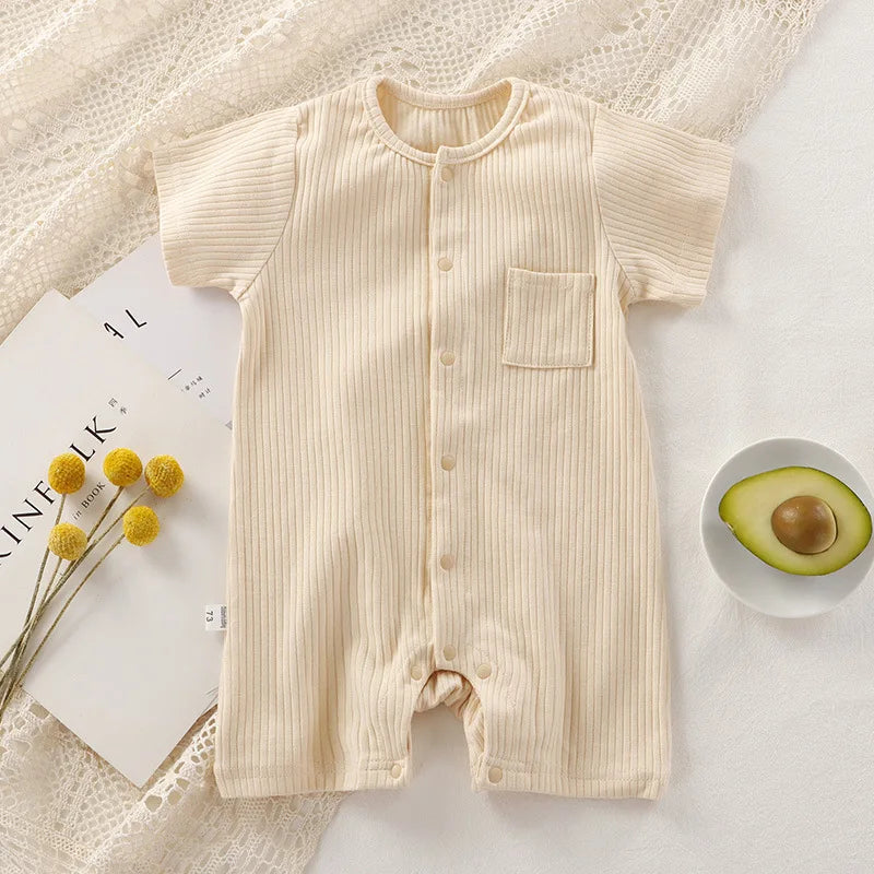 Unisex One-pieces 0 To 24 Months Clothes New born Short Sleeve Romper for Twins Boys Girls Cotton Summer Toddler Bodysuits 2023