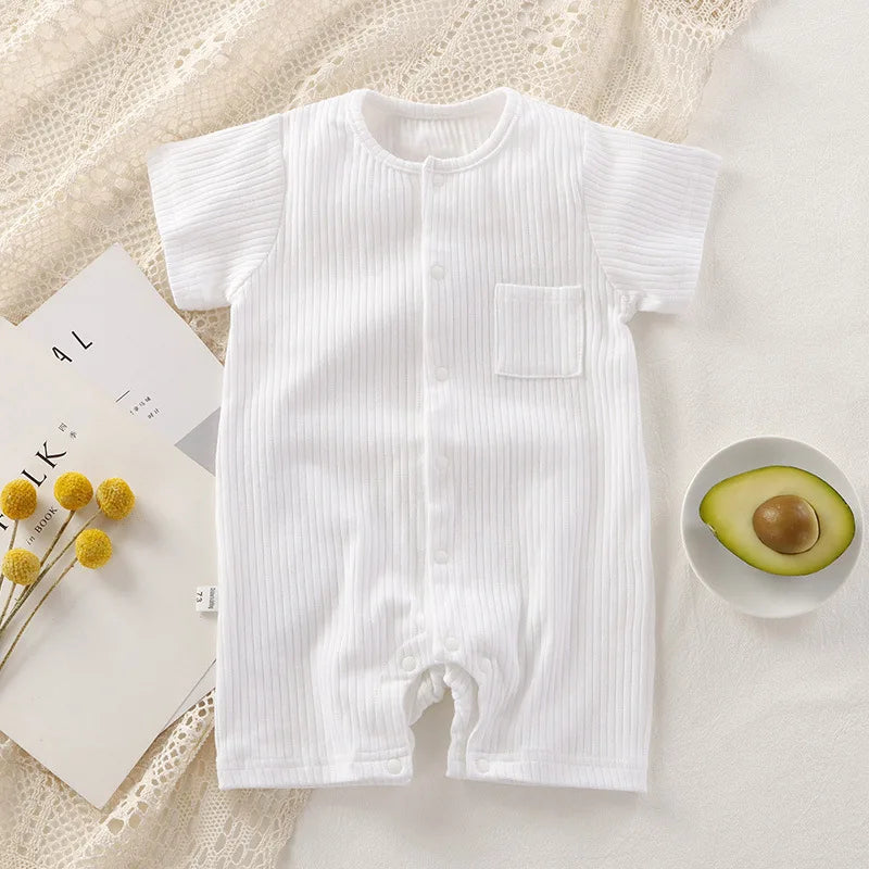 Unisex One-pieces 0 To 24 Months Clothes New born Short Sleeve Romper for Twins Boys Girls Cotton Summer Toddler Bodysuits 2023