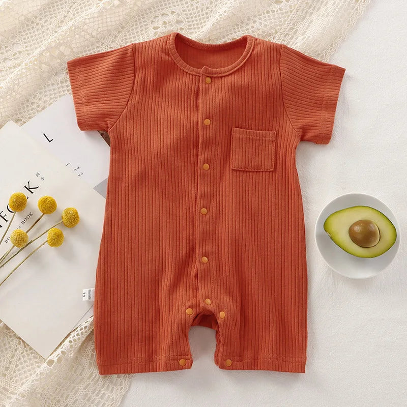 Unisex One-pieces 0 To 24 Months Clothes New born Short Sleeve Romper for Twins Boys Girls Cotton Summer Toddler Bodysuits 2023