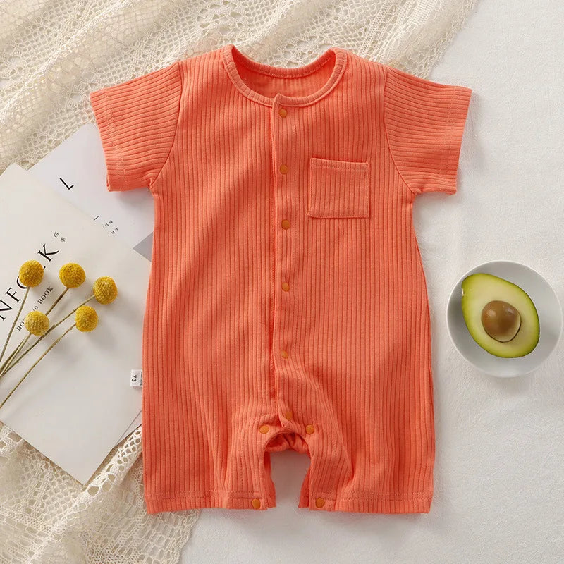 Unisex One-pieces 0 To 24 Months Clothes New born Short Sleeve Romper for Twins Boys Girls Cotton Summer Toddler Bodysuits 2023