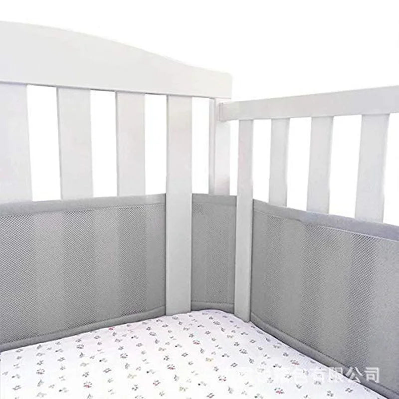 Universal Mesh Breathable Cot Bumpers Bed Fence for Newborn Solid Colors All Seasons Ifant Crib