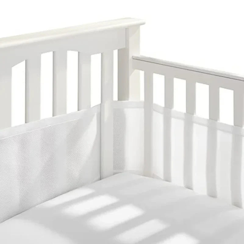 Universal Mesh Breathable Cot Bumpers Bed Fence for Newborn Solid Colors All Seasons Ifant Crib
