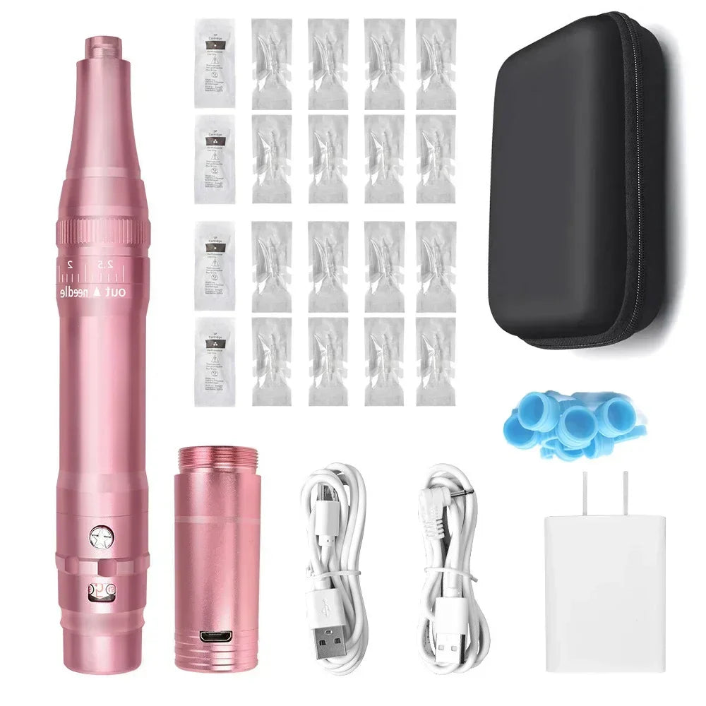 Wireless Permanent Makeup Machine Kit With Battery Microblading Pen Eyebrows Microshading PMU Tattoo Gun With Cartridge Needles