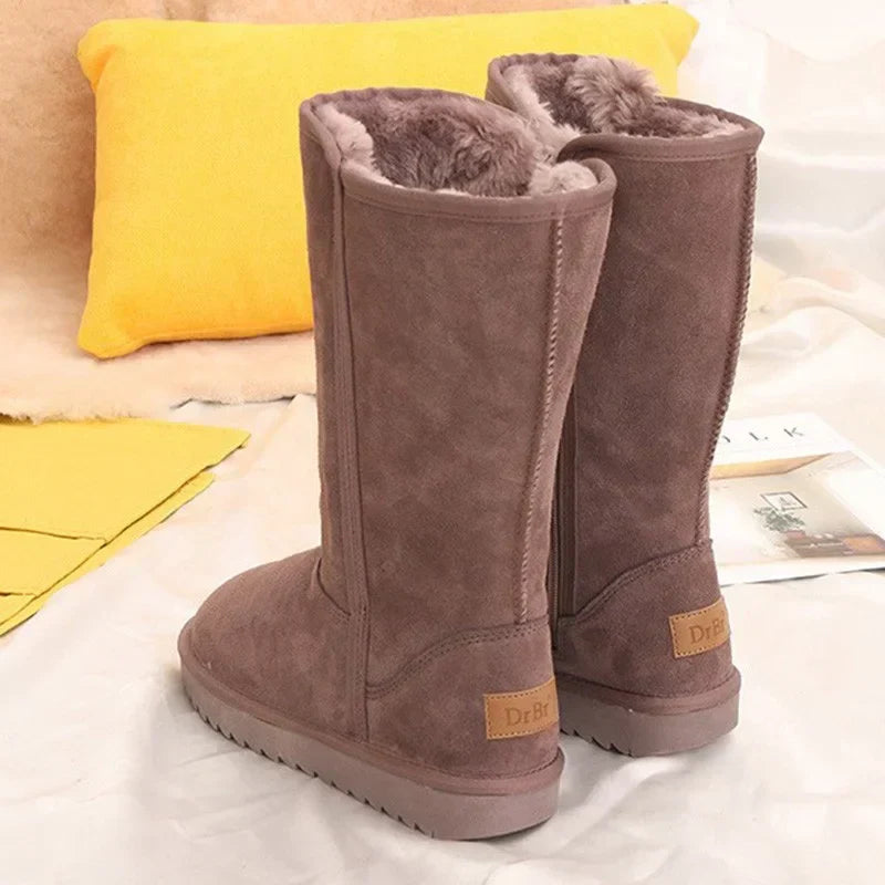 Women Classic Ladies Girls Winter Snow Boots 2023 Waterproof Warm Genuine Leather Fur Australia Plus Velvet Knee High Winter