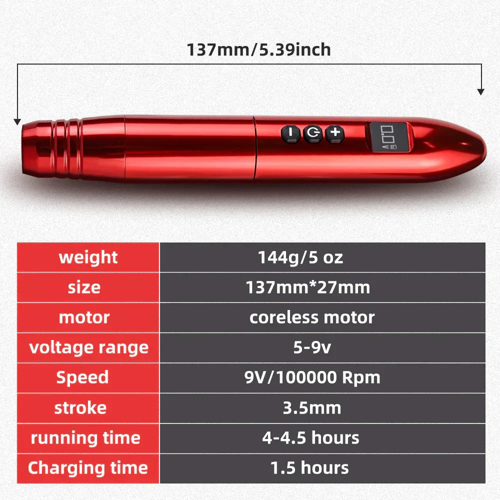 XNET Wireless Permanent Makeup Machine Pen Eyeliner Tools Micropigmentation Semi-Permanent with LCD Digital Display