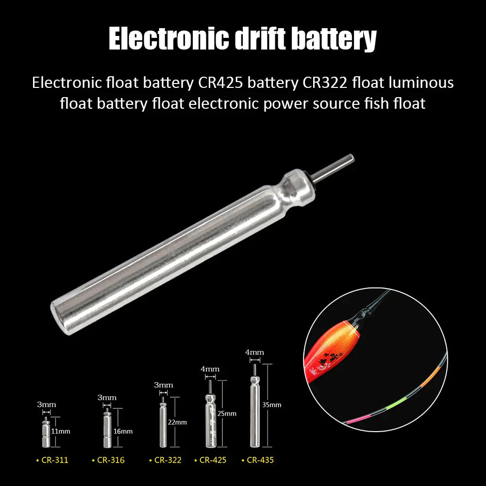 (Pack of 100) 10- Electronic Fishing Float CR311 CR316 CR322 CR425 CR435 Battery Night Fishing Floats Light Luminous Fishing Accessories