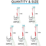 (Pack of 100) /box Cast Jig Assist Hook Slow Jigging lure Bass Fishing Hooks Barbed Hook Tying Up Fishhook With Feather sea fishing hook