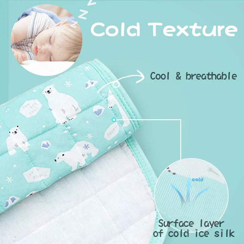 100x70cm Baby Summer Ice Soft Breathable Mattress Double Sided Cotton Mesh Baby Bedding Set Machine Washable Bed Ice Mattresses