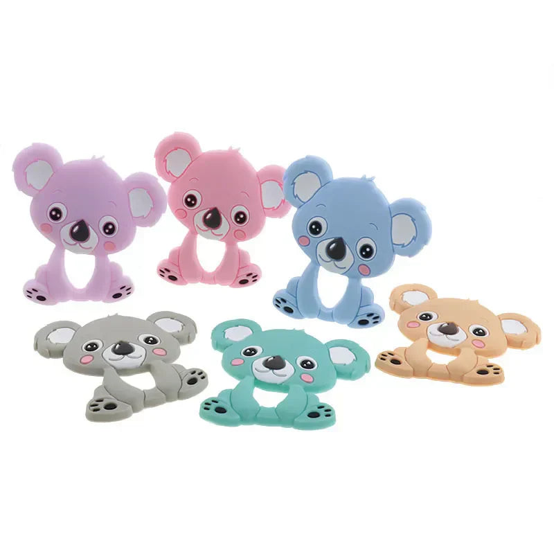 (Pack of 10) Silicone Teethers Babies Accessories Newborn Baby Teether Baby Products Pacifier Personalized Bear Dinosaur Koala BPA Free