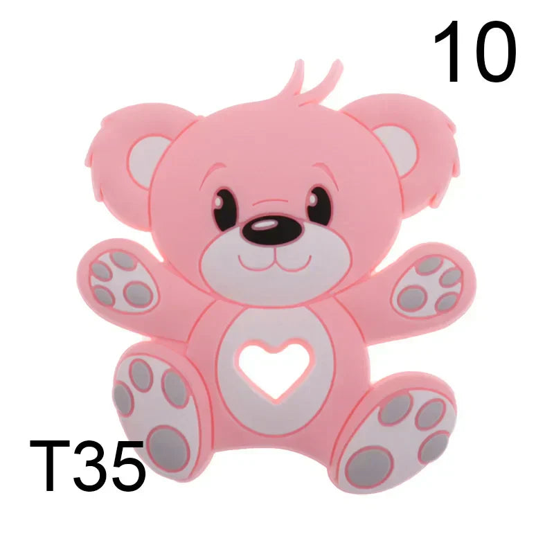 (Pack of 10) Silicone Teethers Babies Accessories Newborn Baby Teether Baby Products Pacifier Personalized Bear Dinosaur Koala BPA Free