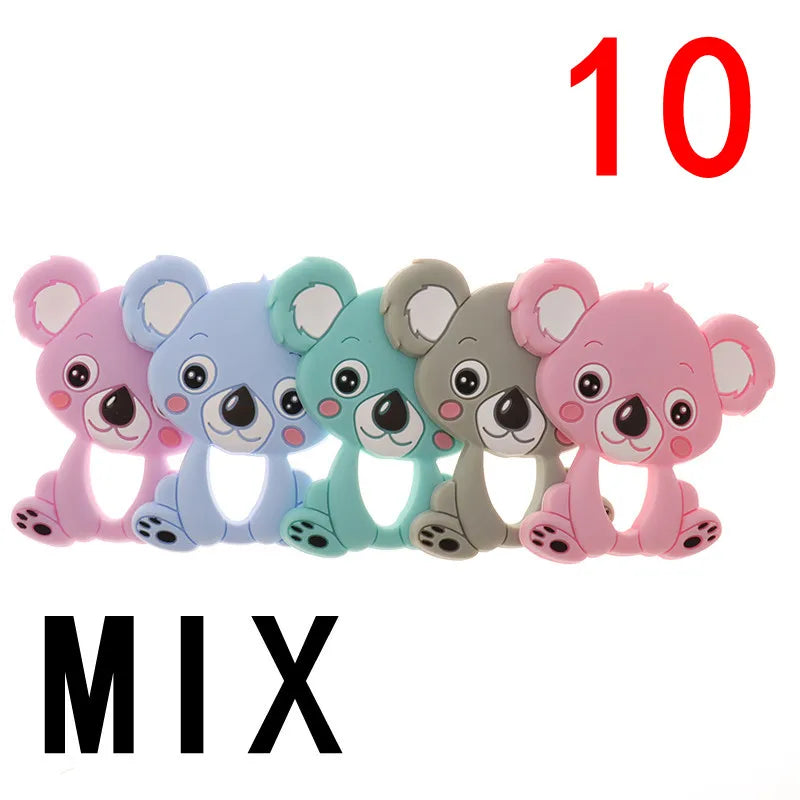 (Pack of 10) Silicone Teethers Babies Accessories Newborn Baby Teether Baby Products Pacifier Personalized Bear Dinosaur Koala BPA Free