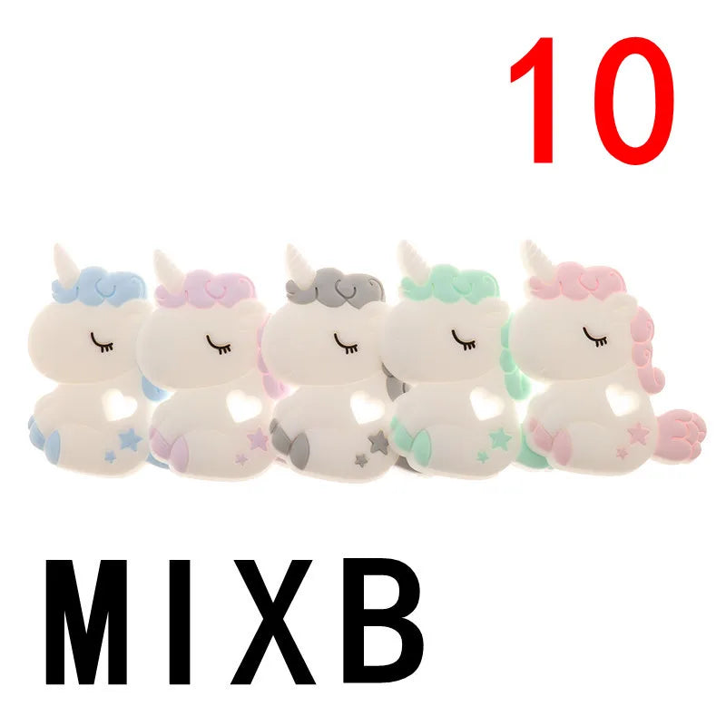 (Pack of 10) Silicone Teethers Babies Accessories Newborn Baby Teether Baby Products Pacifier Personalized Bear Dinosaur Koala BPA Free