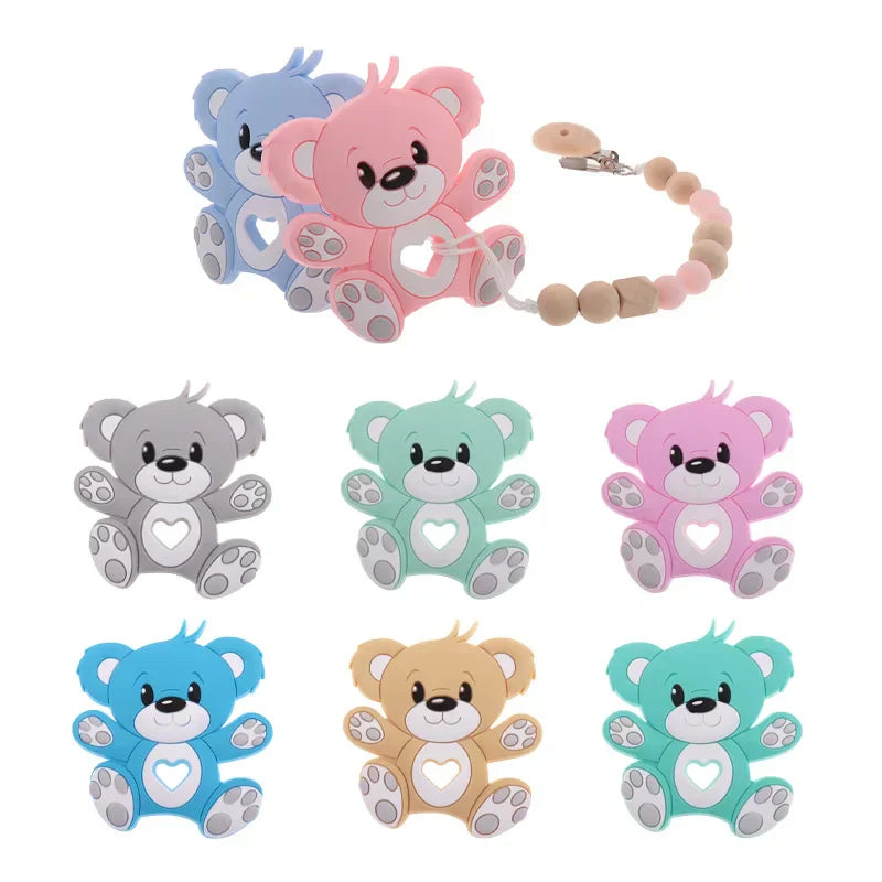 (Pack of 10) Silicone Teethers Babies Accessories Newborn Baby Teether Baby Products Pacifier Personalized Bear Dinosaur Koala BPA Free