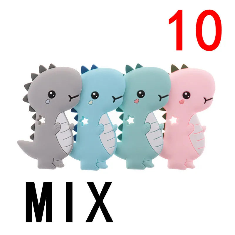 (Pack of 10) Silicone Teethers Babies Accessories Newborn Baby Teether Baby Products Pacifier Personalized Bear Dinosaur Koala BPA Free