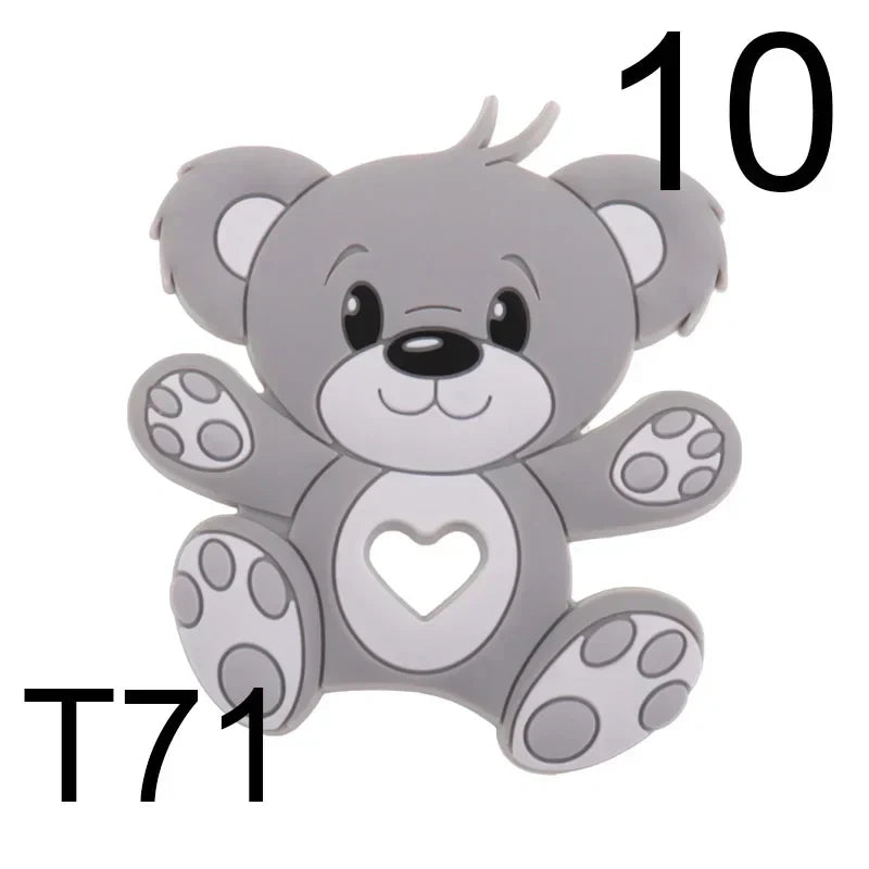 (Pack of 10) Silicone Teethers Babies Accessories Newborn Baby Teether Baby Products Pacifier Personalized Bear Dinosaur Koala BPA Free
