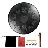 11 Tune Tongue Drum Hand Pan Glucopon Drum Tank with Mallet Drumstick Finger Cot Drumstick Stand Percussion Yoga Meditation Gift