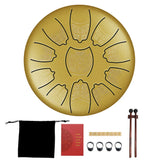 11 Tune Tongue Drum Hand Pan Glucopon Drum Tank with Mallet Drumstick Finger Cot Drumstick Stand Percussion Yoga Meditation Gift
