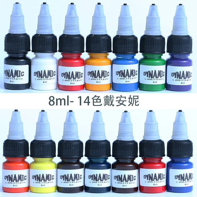 14Color/set 8ml/bottle Brand Professional Tattoo Ink Kits For Body Art Natural Plant Micropigmentation Pigment Colour Set Hot