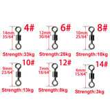 (Pack of 150) /1box 6 Size Fishing Swivel Solid Connector Ball Bearing Snap Fishing Swivels Rolling Stainless Steel Bead Fish Tackle Box