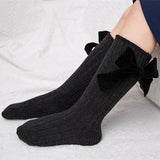 2020 Winter Kids Socks Toddlers Girls Big Bow Socks Knee High Long Soft Socks 100% Cotton Baby Leg Warmers