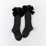 2020 Winter Kids Socks Toddlers Girls Big Bow Socks Knee High Long Soft Socks 100% Cotton Baby Leg Warmers