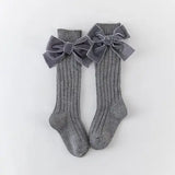 2020 Winter Kids Socks Toddlers Girls Big Bow Socks Knee High Long Soft Socks 100% Cotton Baby Leg Warmers