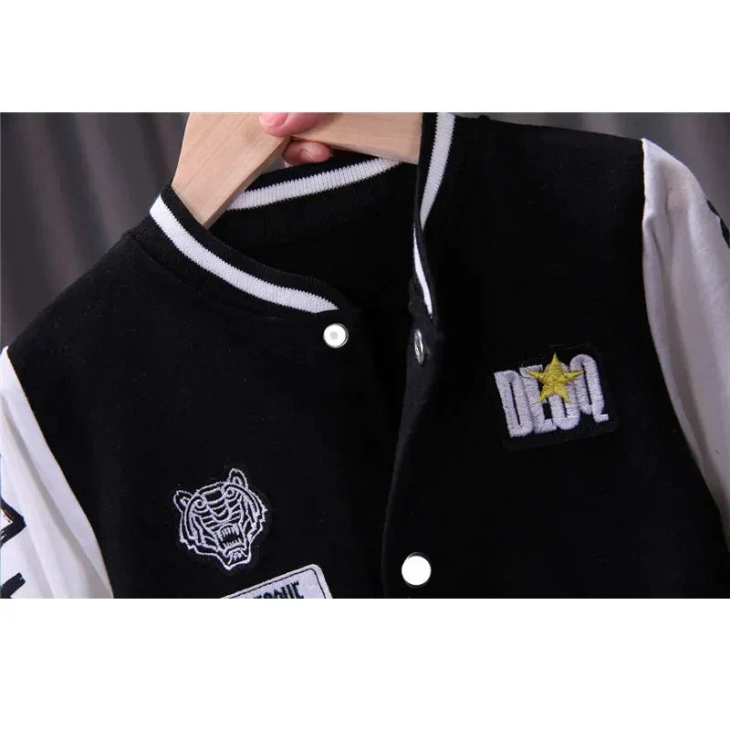 (Pack of 2) 2023 New Kids Baseball Clothing Sets Boys Girls Casual Sports Suit Coat Pant Spring Autumn Thin Baby Tracksuit Outfits 1-4Y