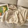 (Pack of 2) 2023 Winter New Baby Long Sleeve Warm Clothes Set Children Fleece Sweatshirt + Pants Suit Plus Velvet Thick Toddler Outfits